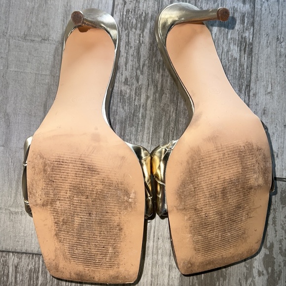 Fashion Nova Heels- Cut You Off Mules- Gold - Picture 6 of 12